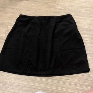 Wenrine Elegant Black Corduroy Skirt Size L